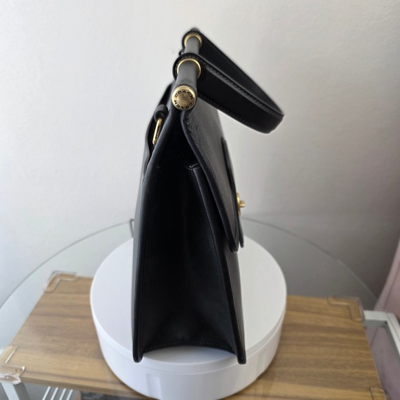 Coach Willis Black Leather Top Handle Bag Brass Hardware Mens Womens - Picture 4 of 11